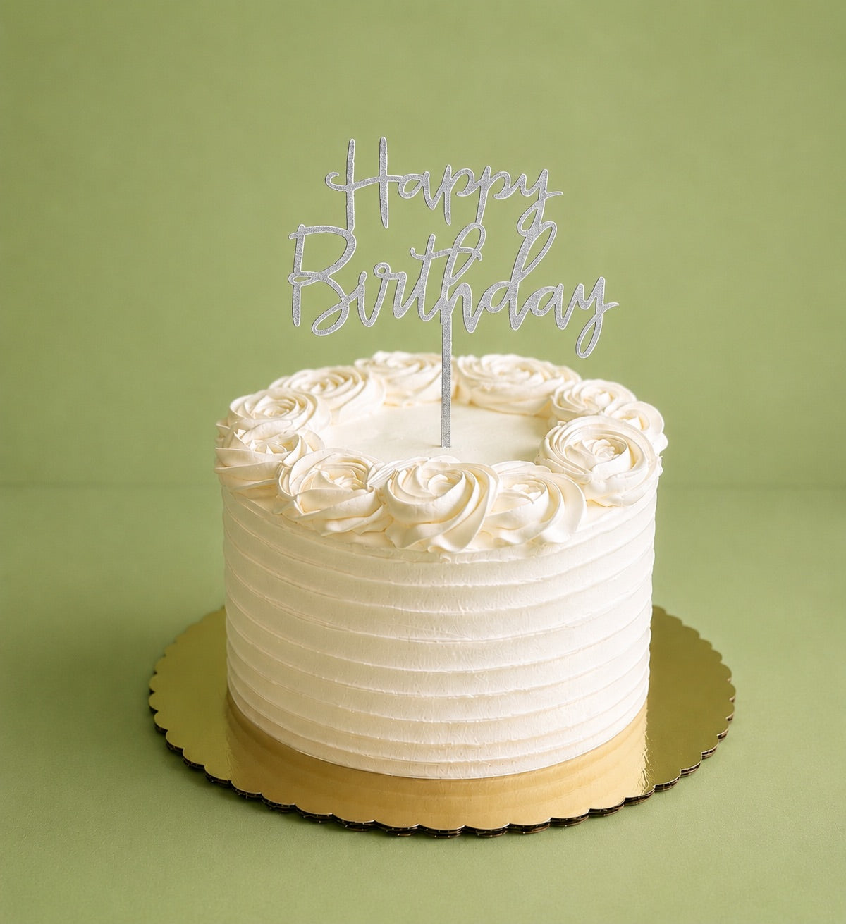 Happy Birthday Banner Silver