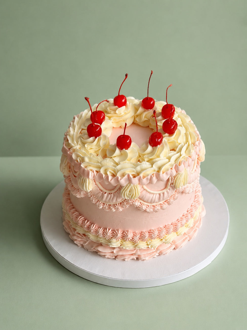 Pastel Vintage y Cerezas